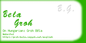 bela groh business card